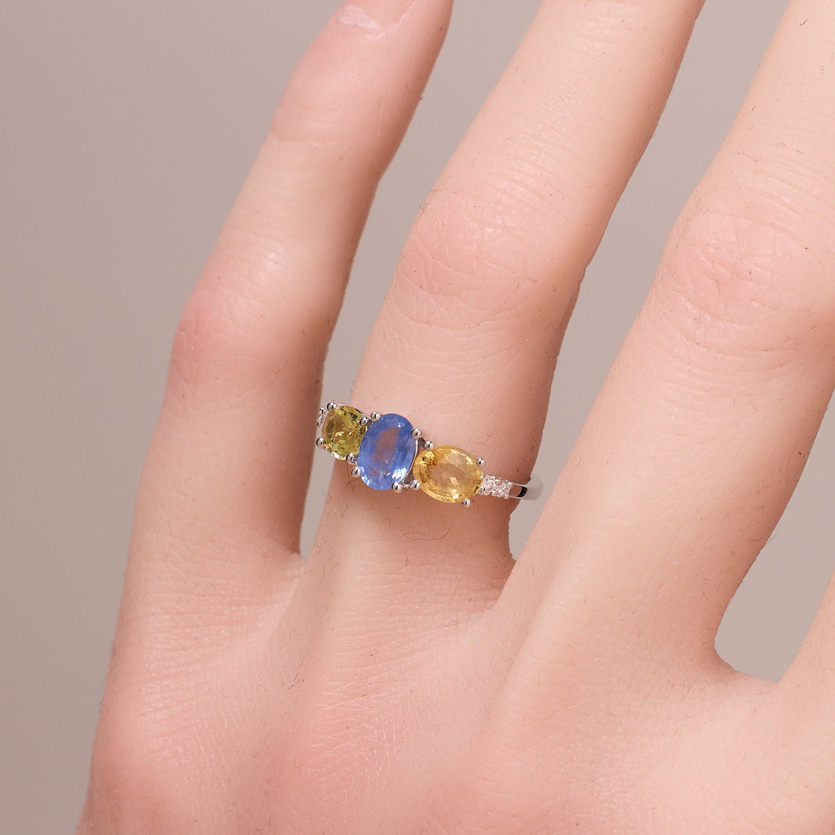 18K Gold Multi - Colored Fancy Sapphire &amp; Diamond Ring - Jewelry And Store