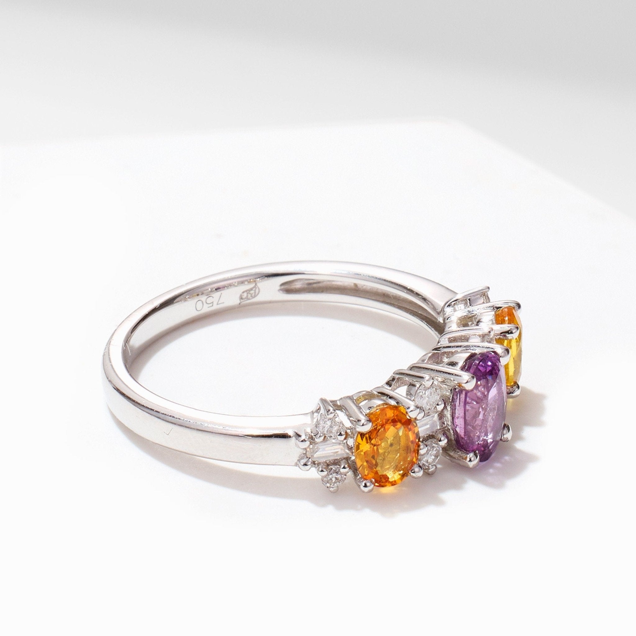 18K Gold Natural Sapphire &amp; Diamond Ring - Jewelry And Store
