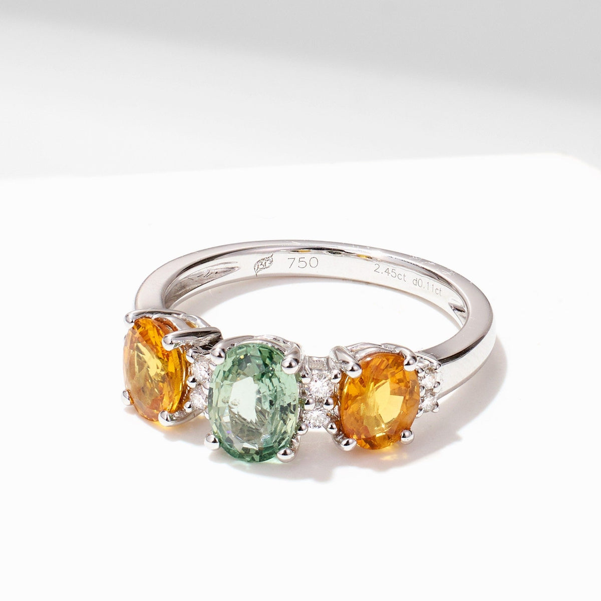 18K WGold Multi - Colored Fancy Sapphire &amp; Diamond Ring - Jewelry And Store