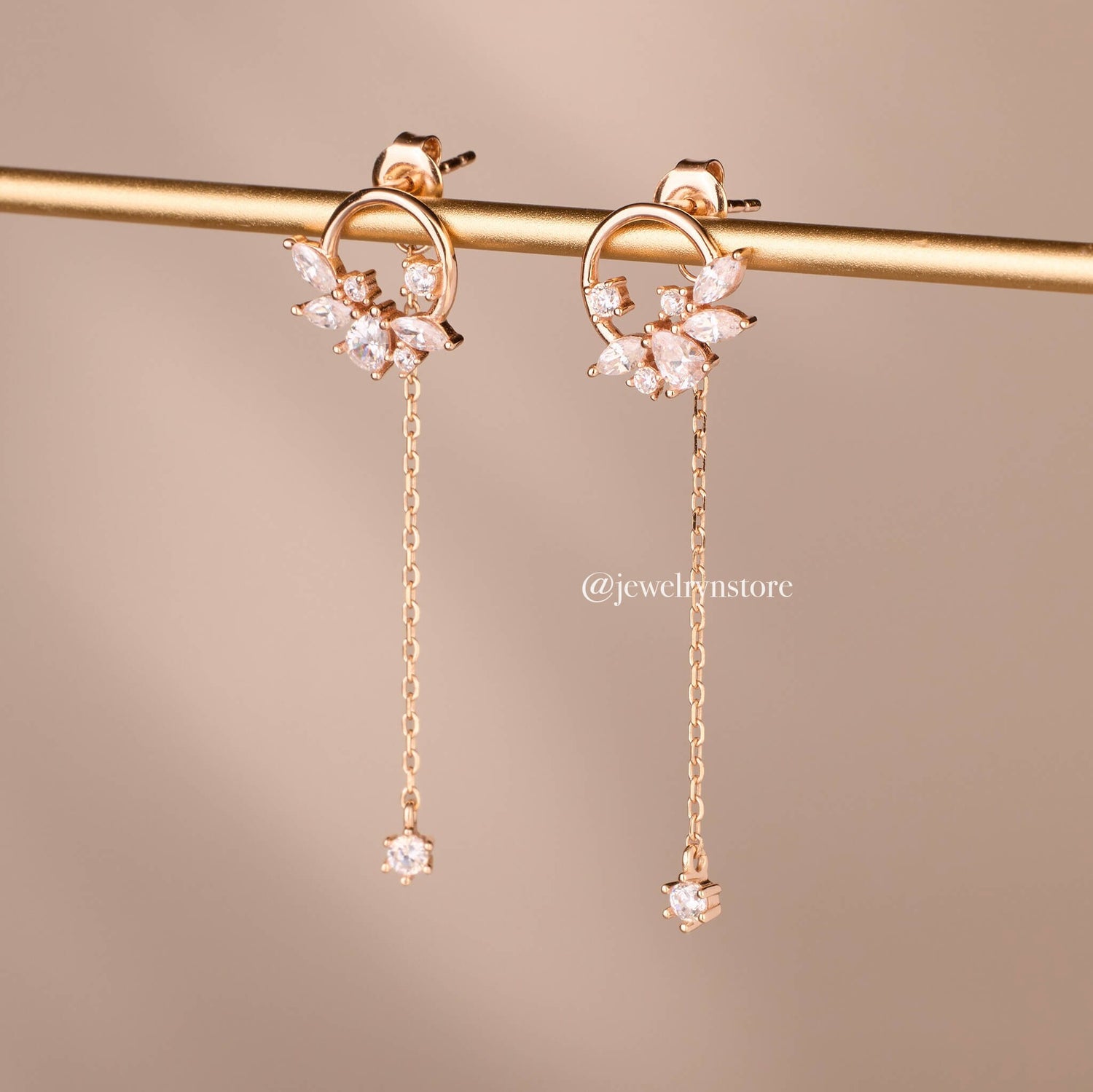 925 Silver Long Chain Butterfly Earrings