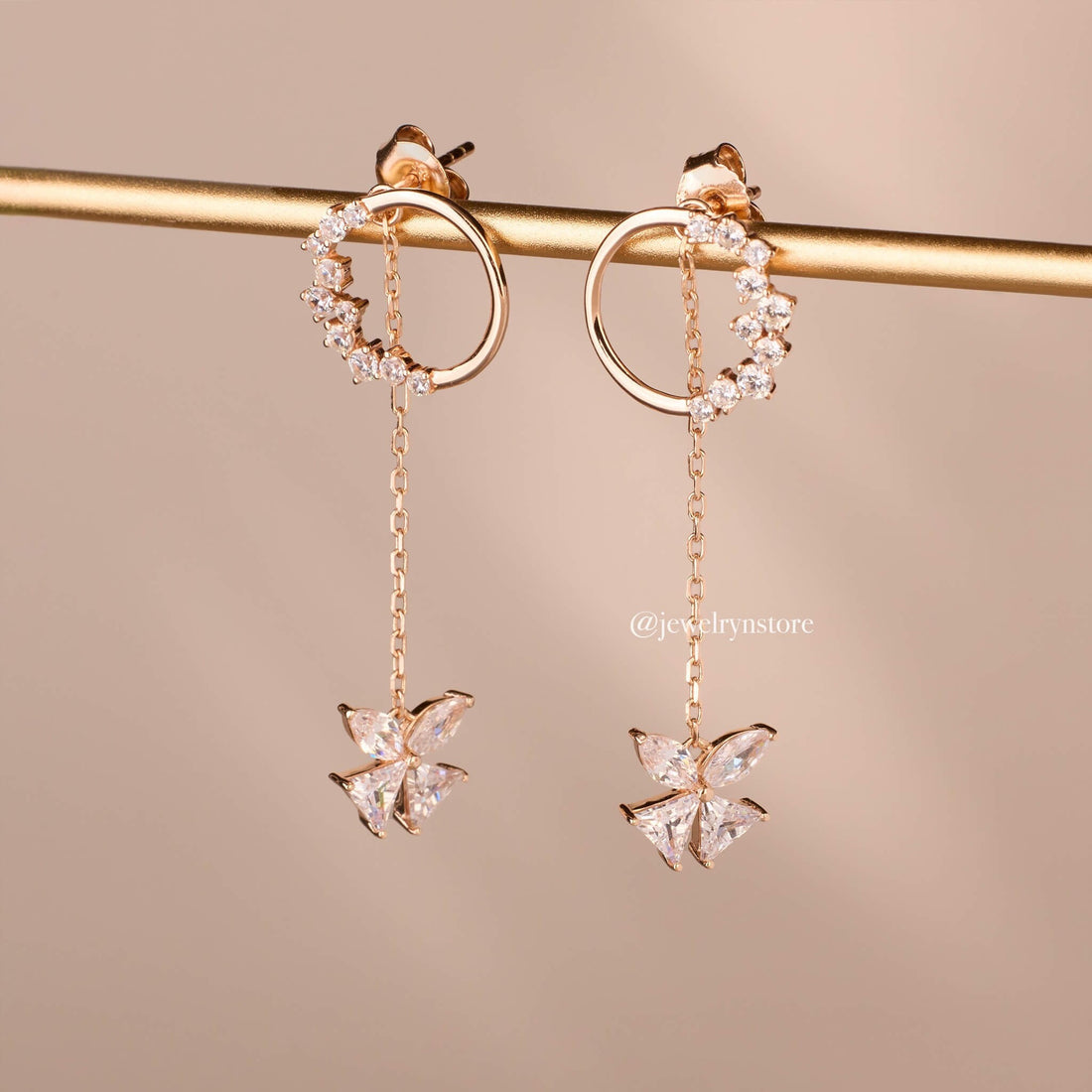 925 Silver Butterfly Long Earrings - Jewelry And Store