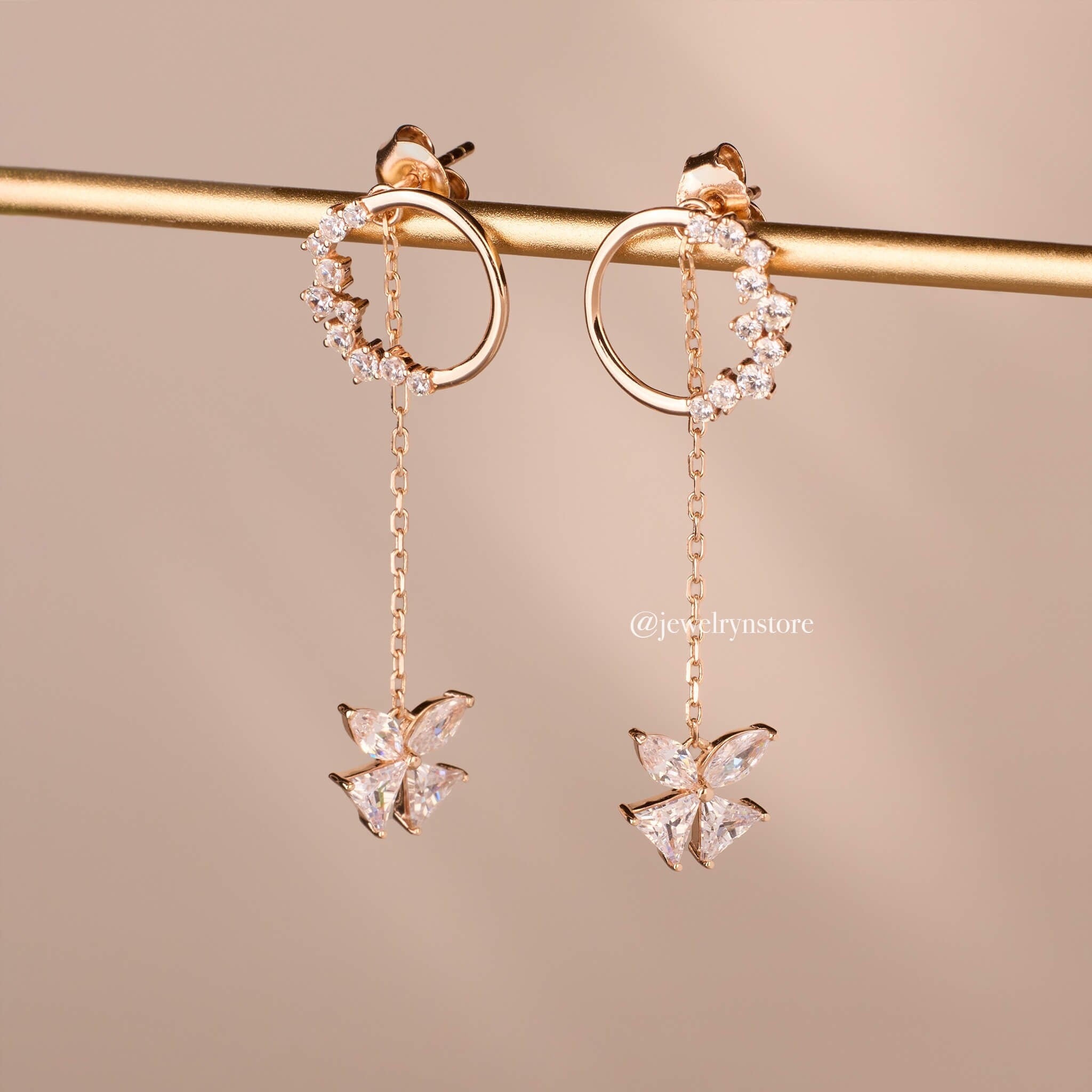 925 Silver Butterfly Long Earrings - Jewelry And Store