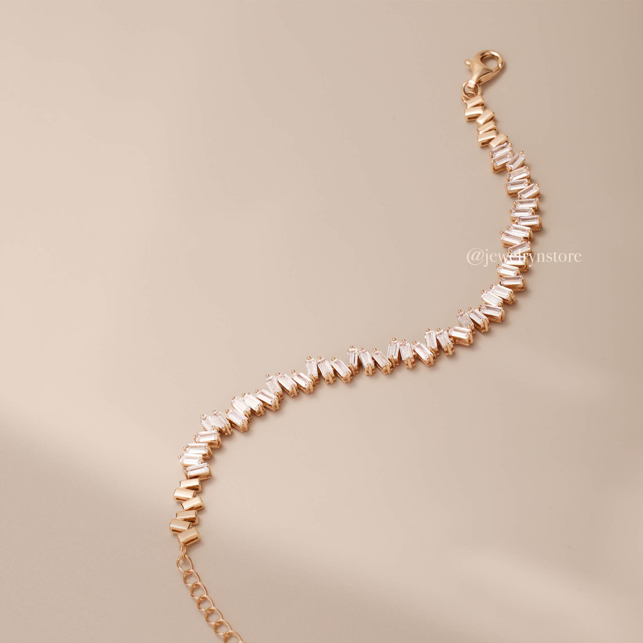 925 Silver Baguette Tennis Bracelet - Jewelry And Store