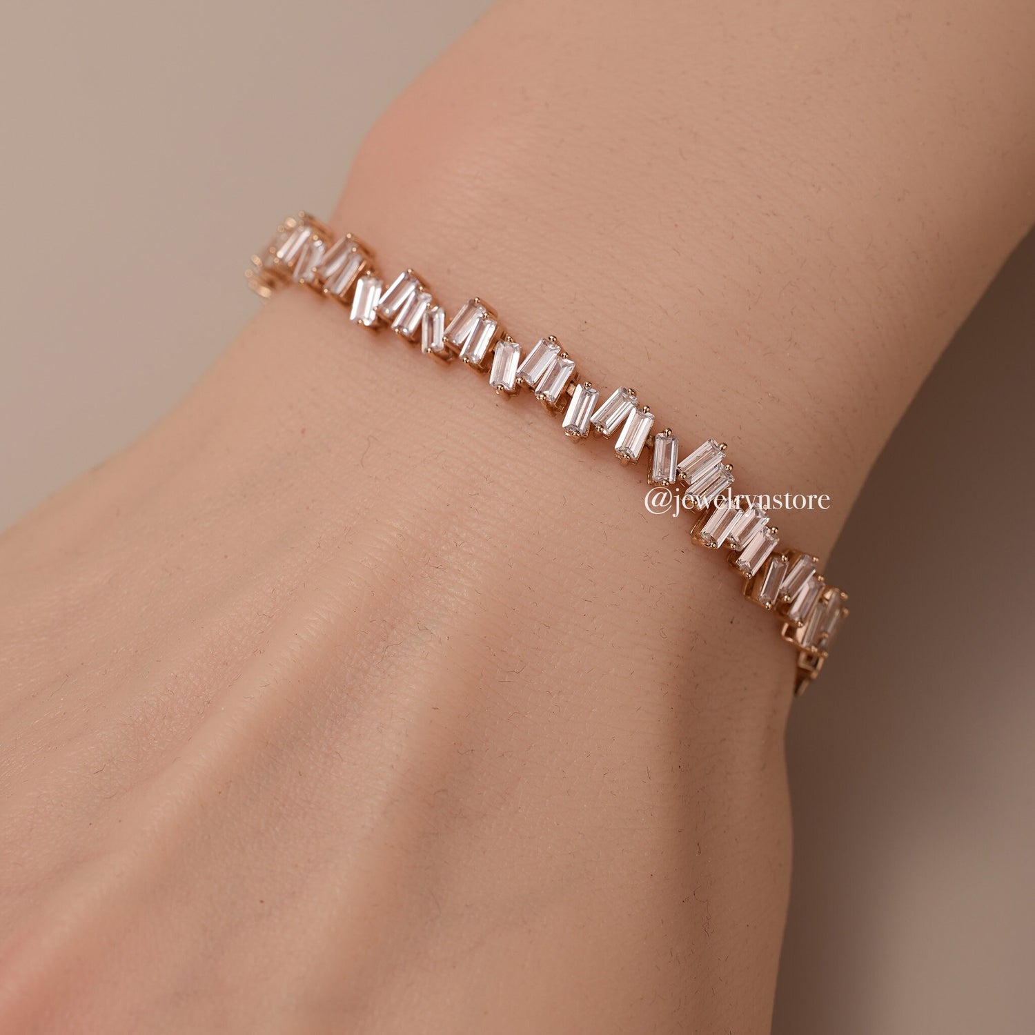 925 Silver Baguette Tennis Bracelet