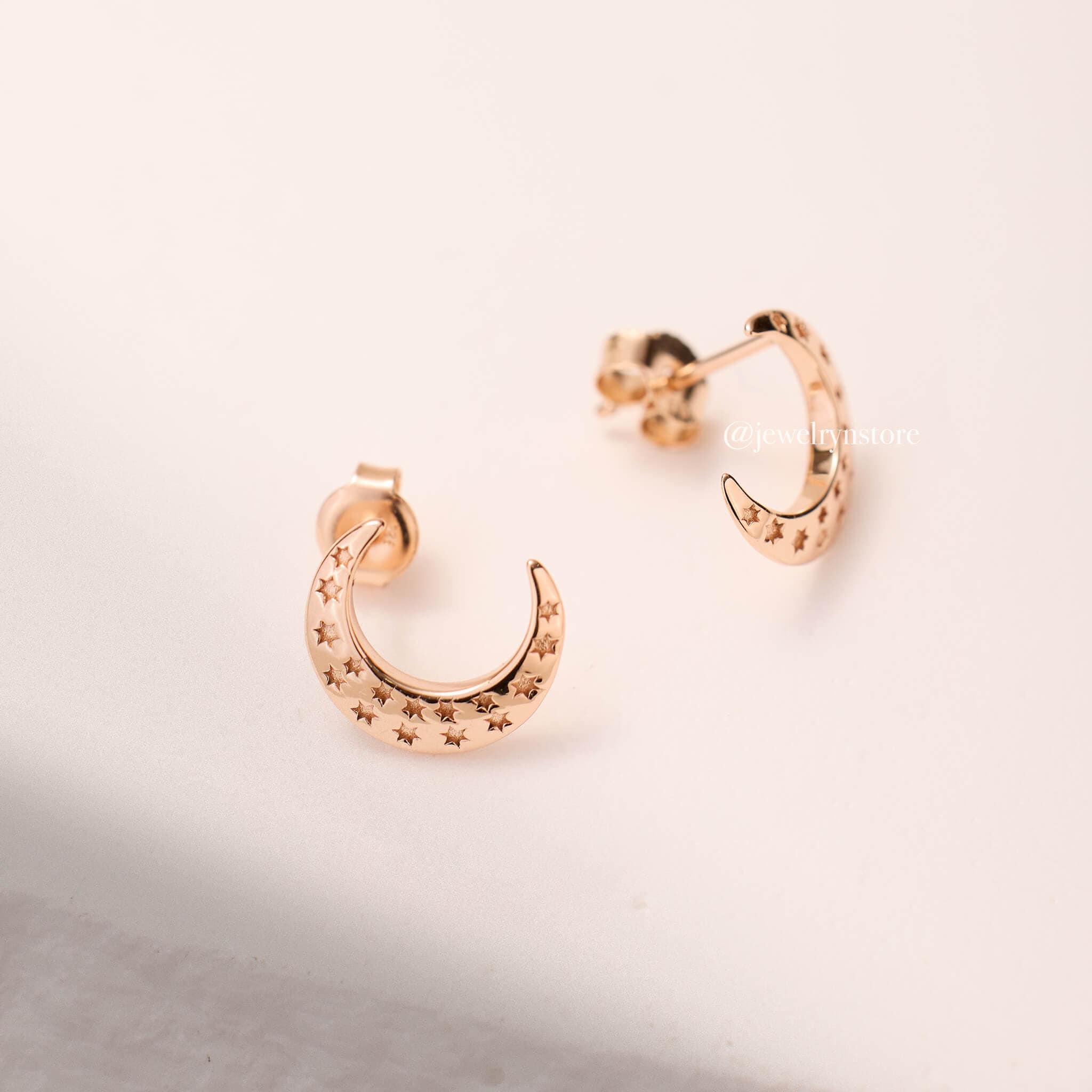 925 Silver Crescent Moon Earrings - Jewelry And Store