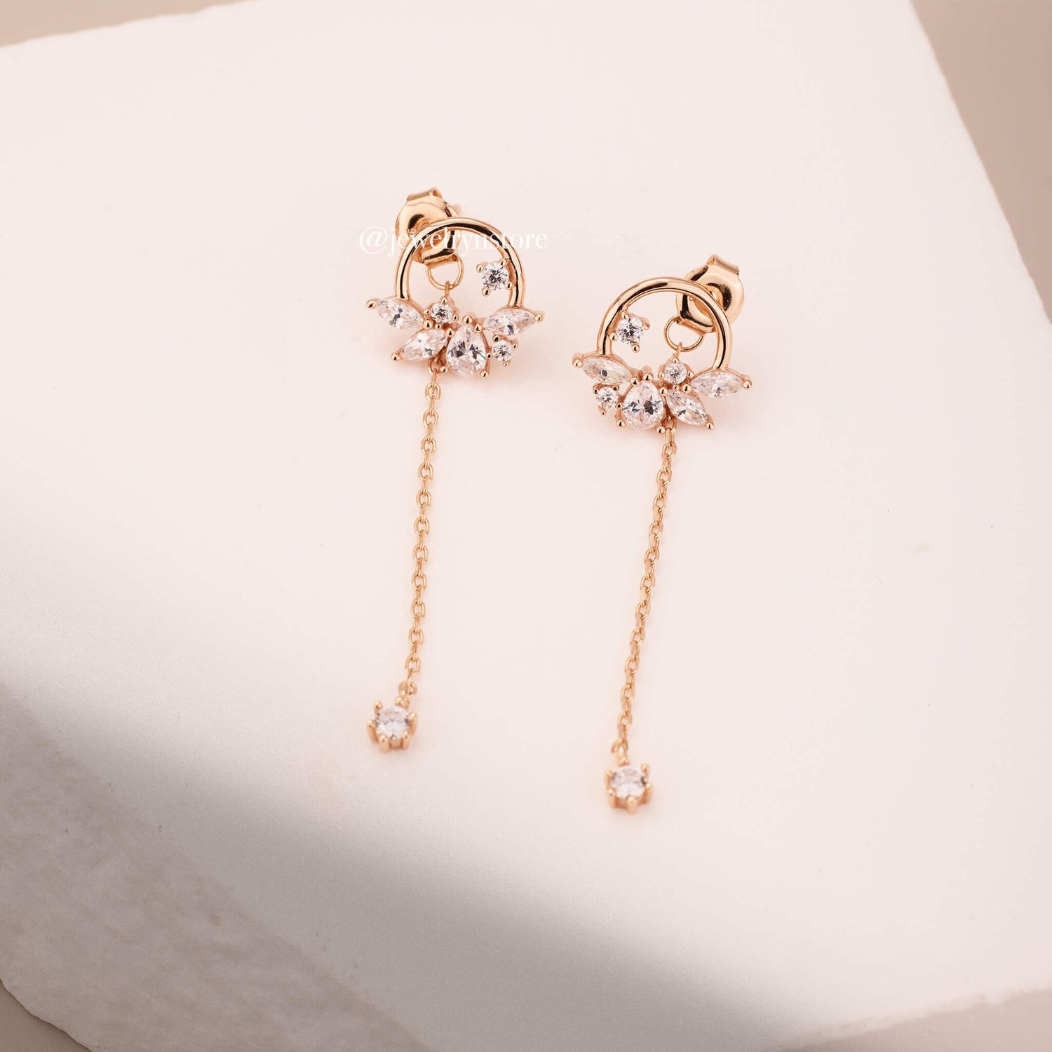 925 Silver Long Chain Butterfly Earrings