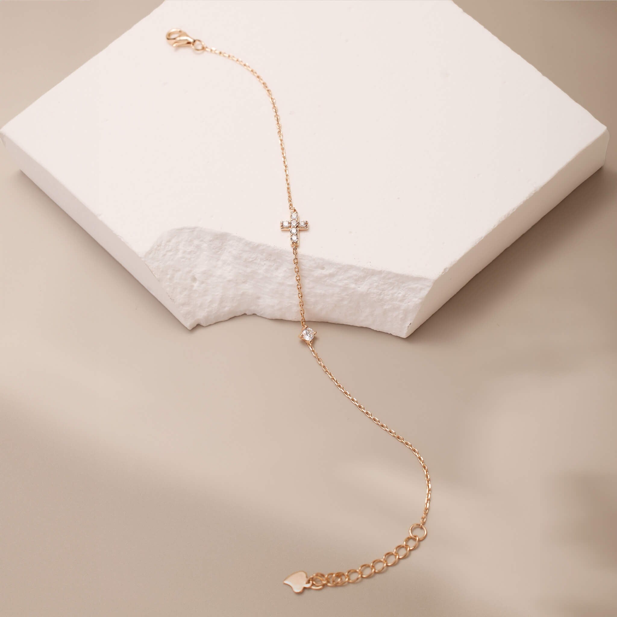 925 Silver Minimalist Cross Bracelet