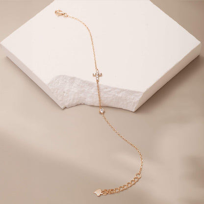 925 Silver Minimalist Cross Bracelet