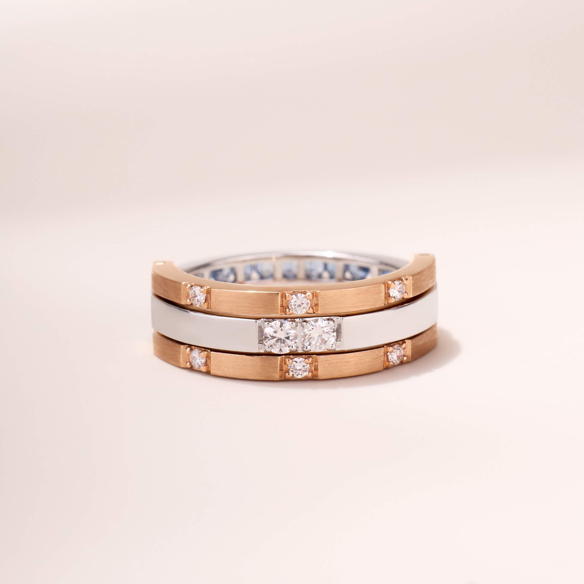 Two - Flips Diamond and Sapphire Ring（1 Rings with 6 Styles) - Jewelry And Store