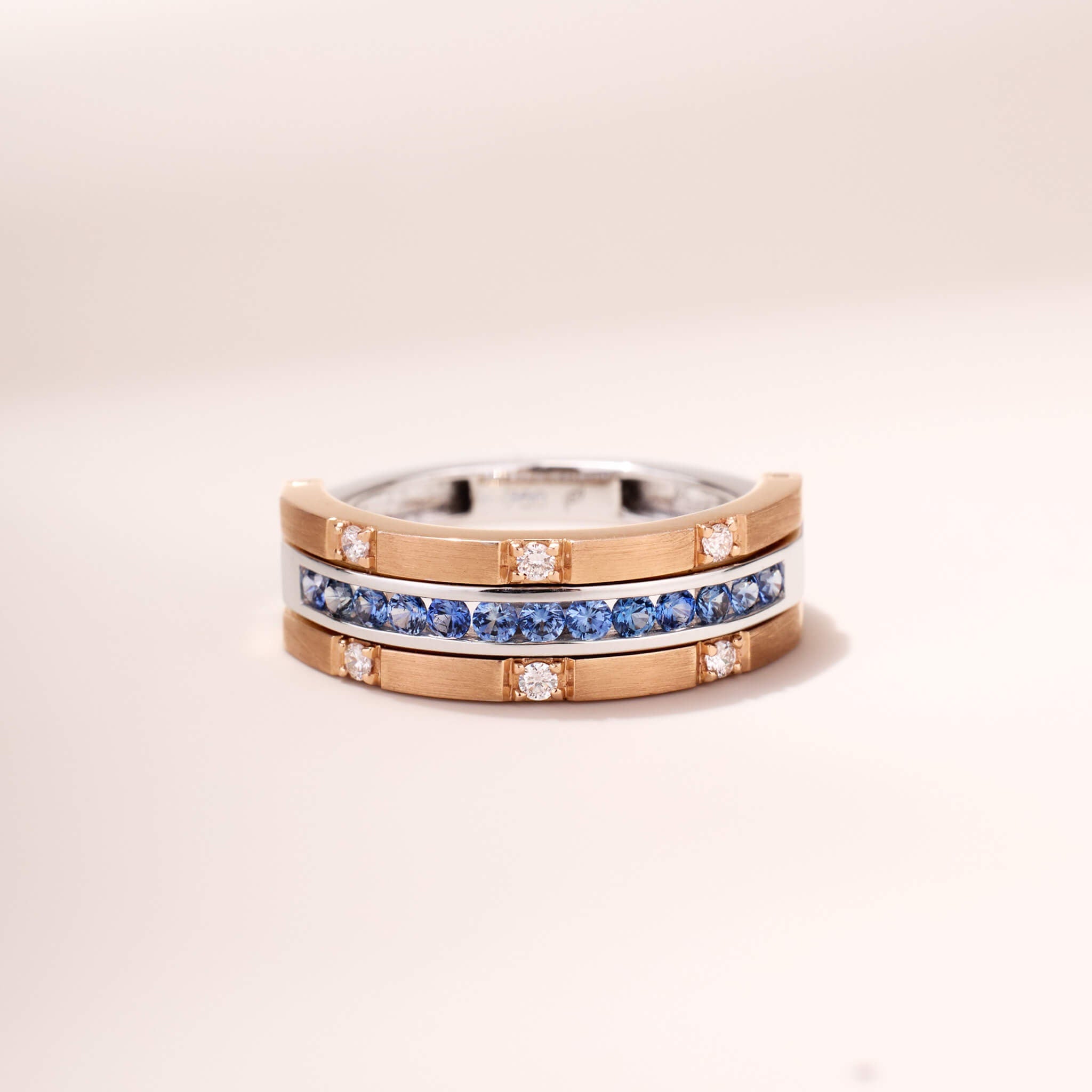 Two - Flips Diamond and Sapphire Ring（1 Rings with 6 Styles) - Jewelry And Store