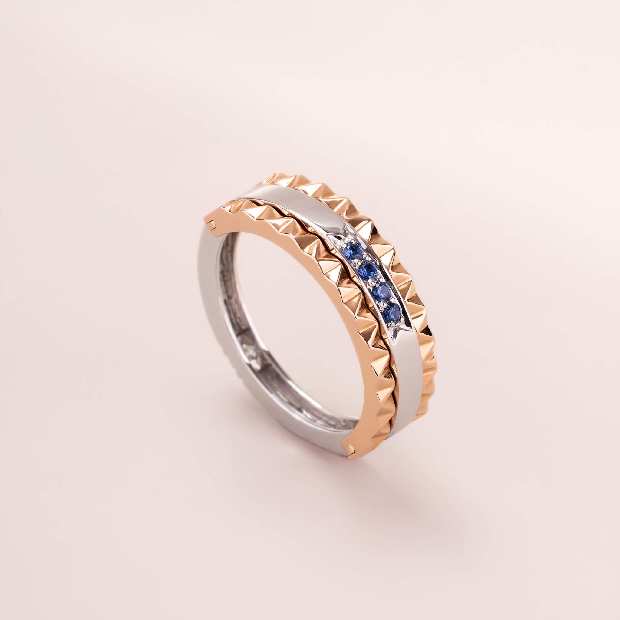 Two - Flips Diamond and Sapphire Ring（1 Rings with 6 Styles) - Jewelry And Store