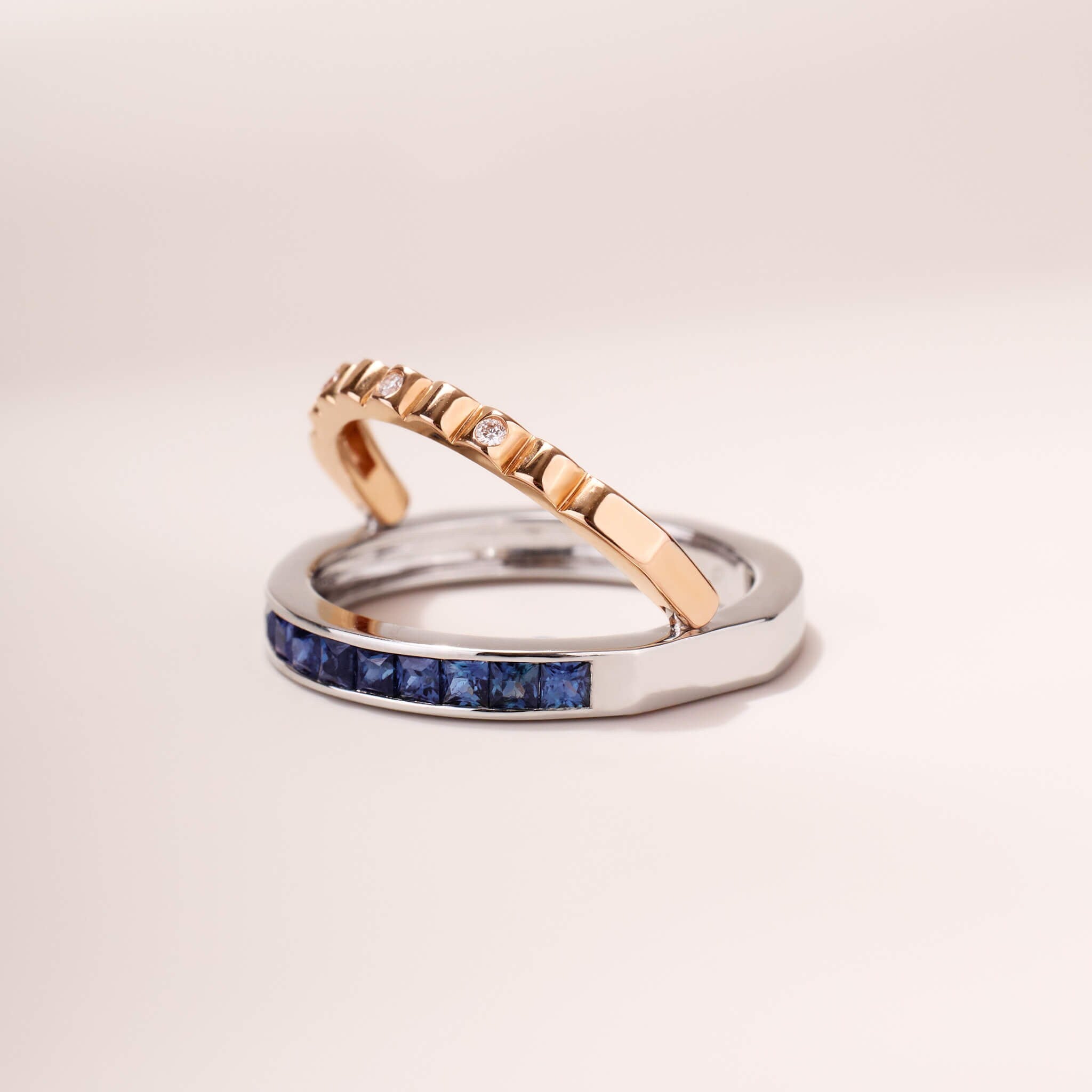 One - Flip Diamond and Sapphire Ring（1 Rings with 4 Styles) - Jewelry And Store