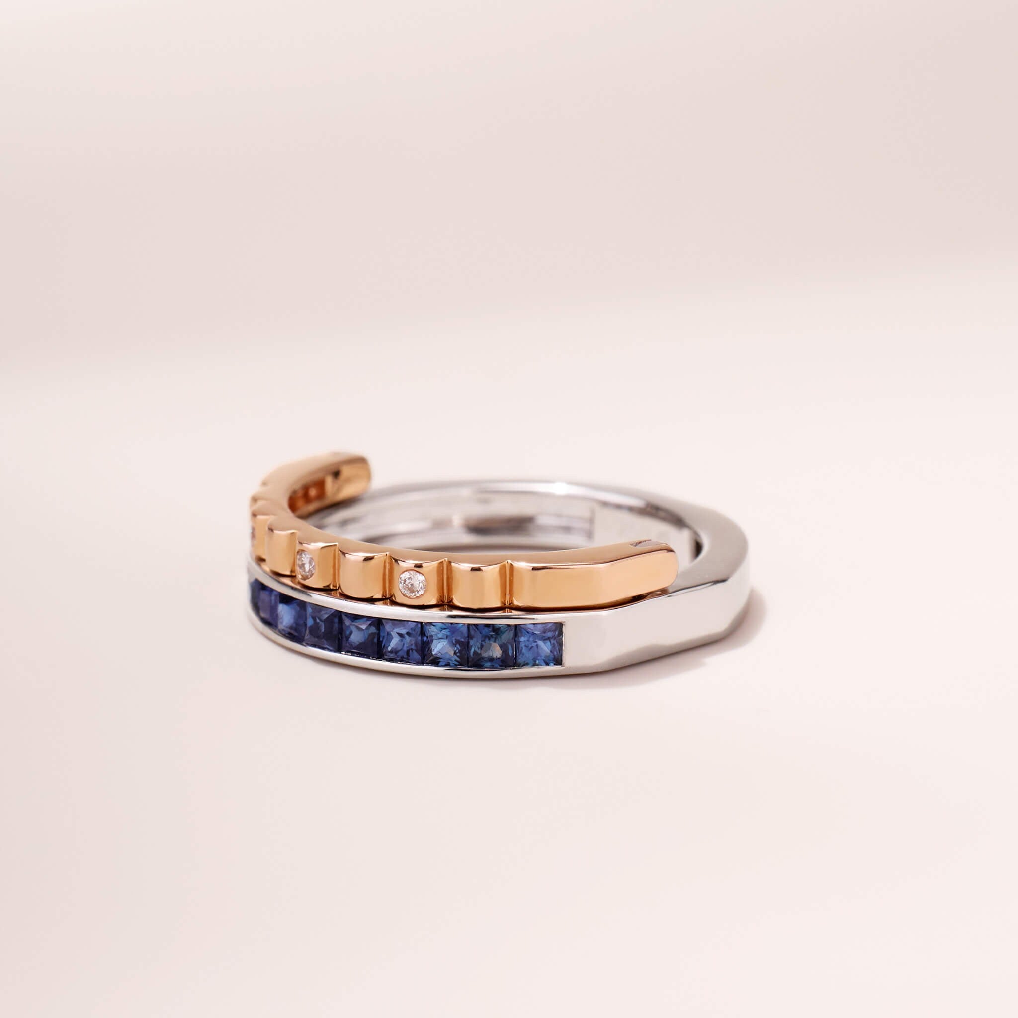 One - Flip Diamond and Sapphire Ring（1 Rings with 4 Styles) - Jewelry And Store