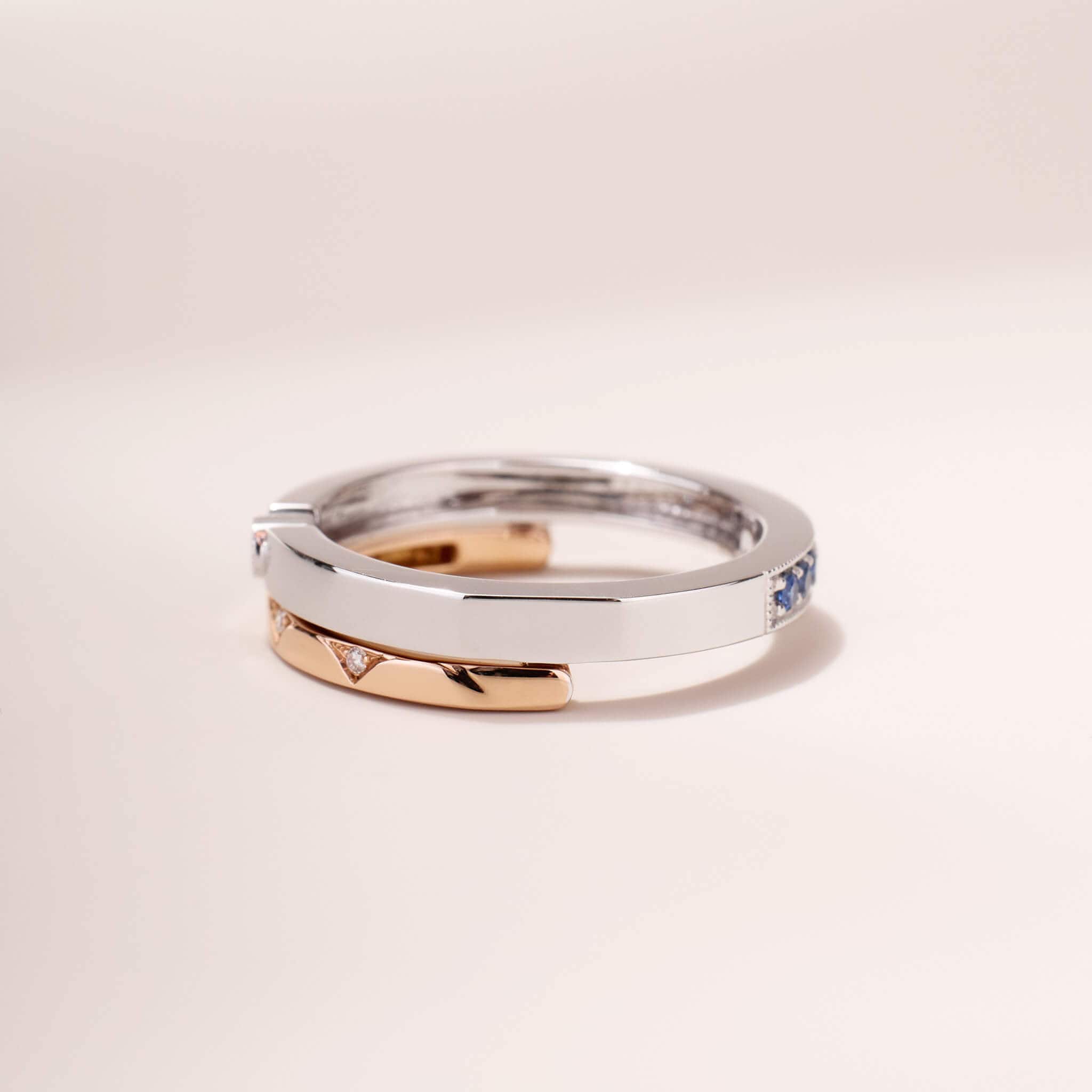 One - Flip Diamond and Sapphire Ring（1 Rings with 4 Styles) - Jewelry And Store