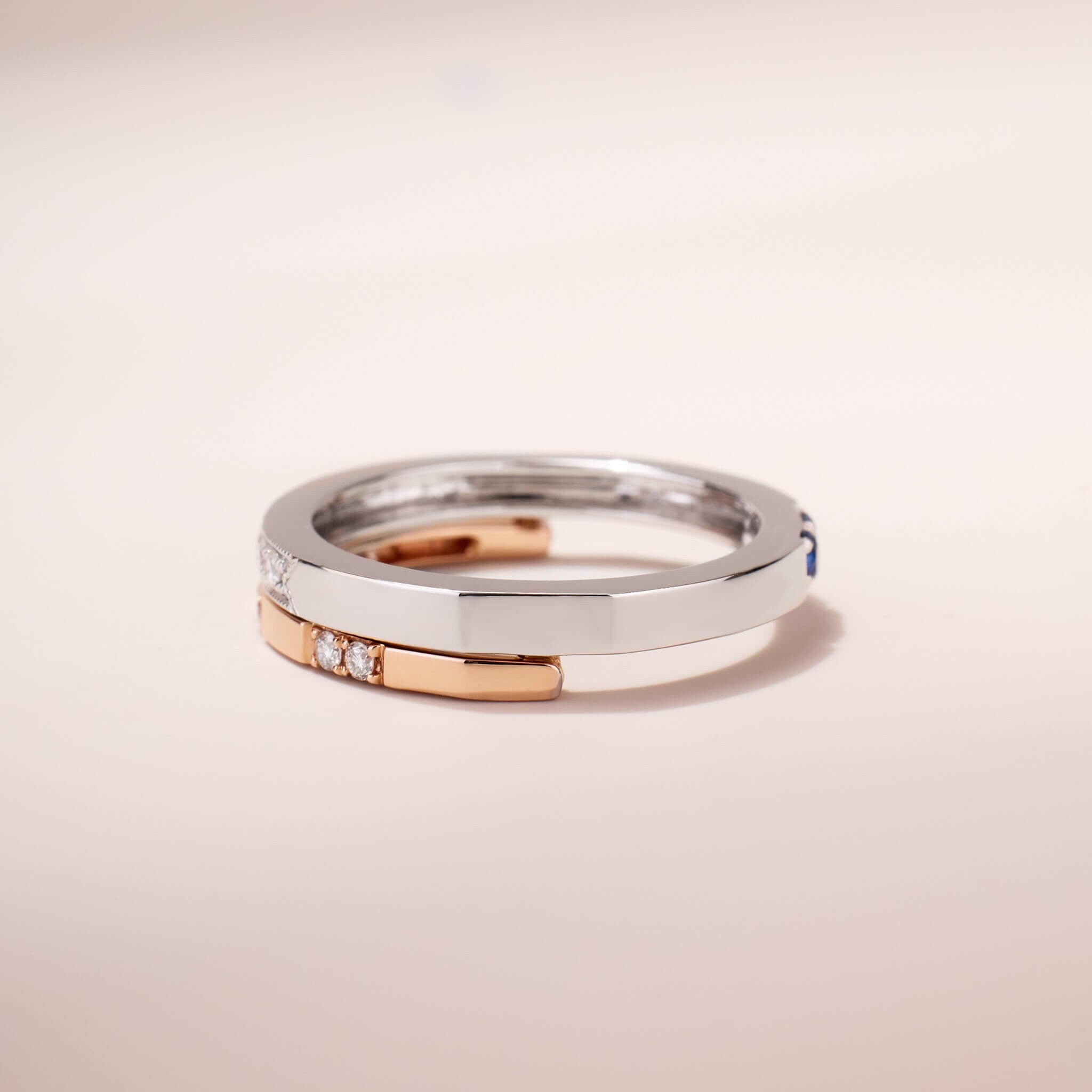 One - Flip Diamond and Sapphire Ring（1 Rings with 4 Styles) - Jewelry And Store