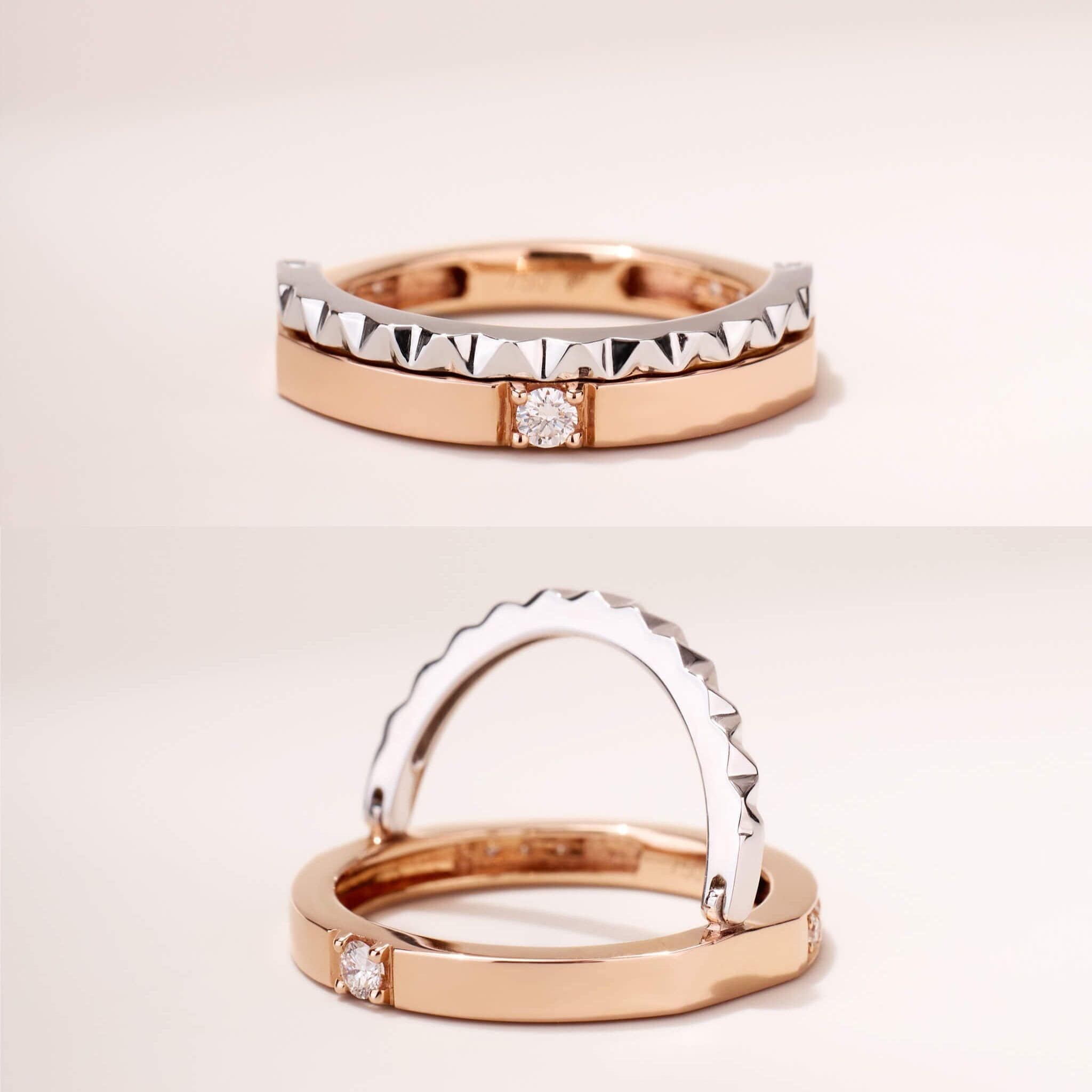 One - Flip Diamond and Sapphire Ring（1 Rings with 4 Styles) - Jewelry And Store