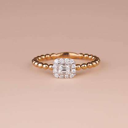 Emerald Diamond Engagement Ring in 18K Gold