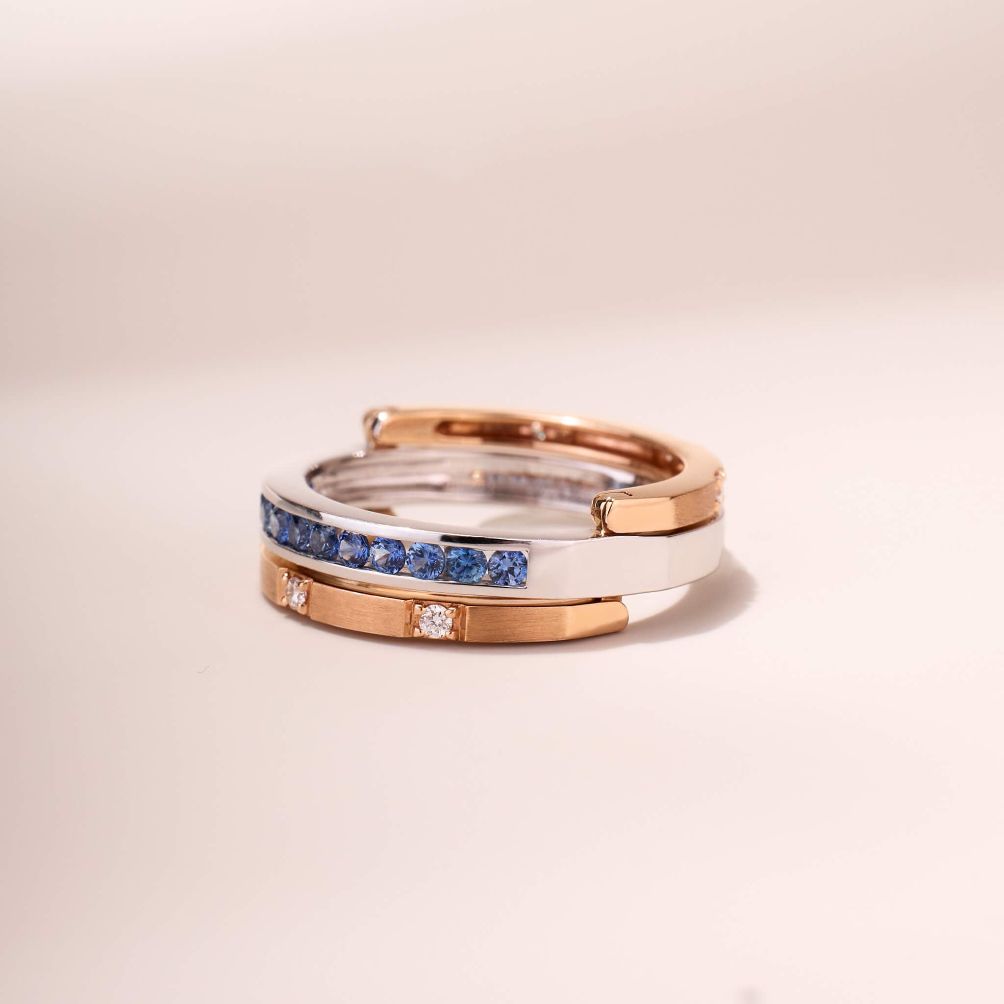 Two - Flips Diamond and Sapphire Ring（1 Rings with 6 Styles) - Jewelry And Store