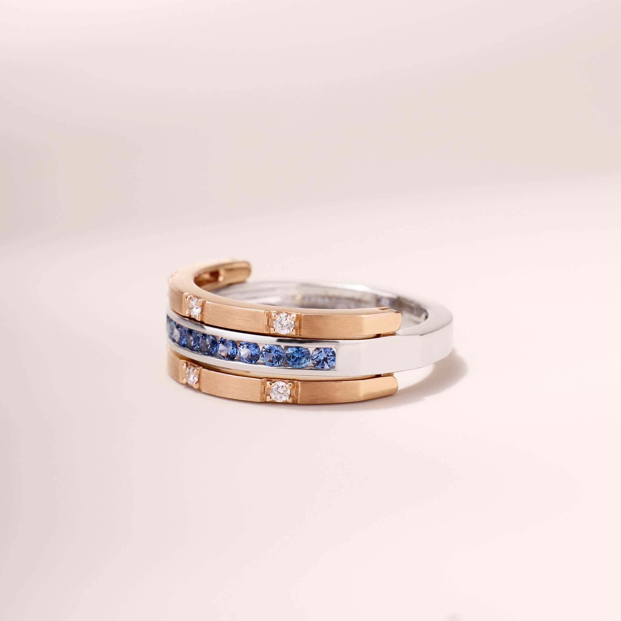 Two - Flips Diamond and Sapphire Ring（1 Rings with 6 Styles) - Jewelry And Store