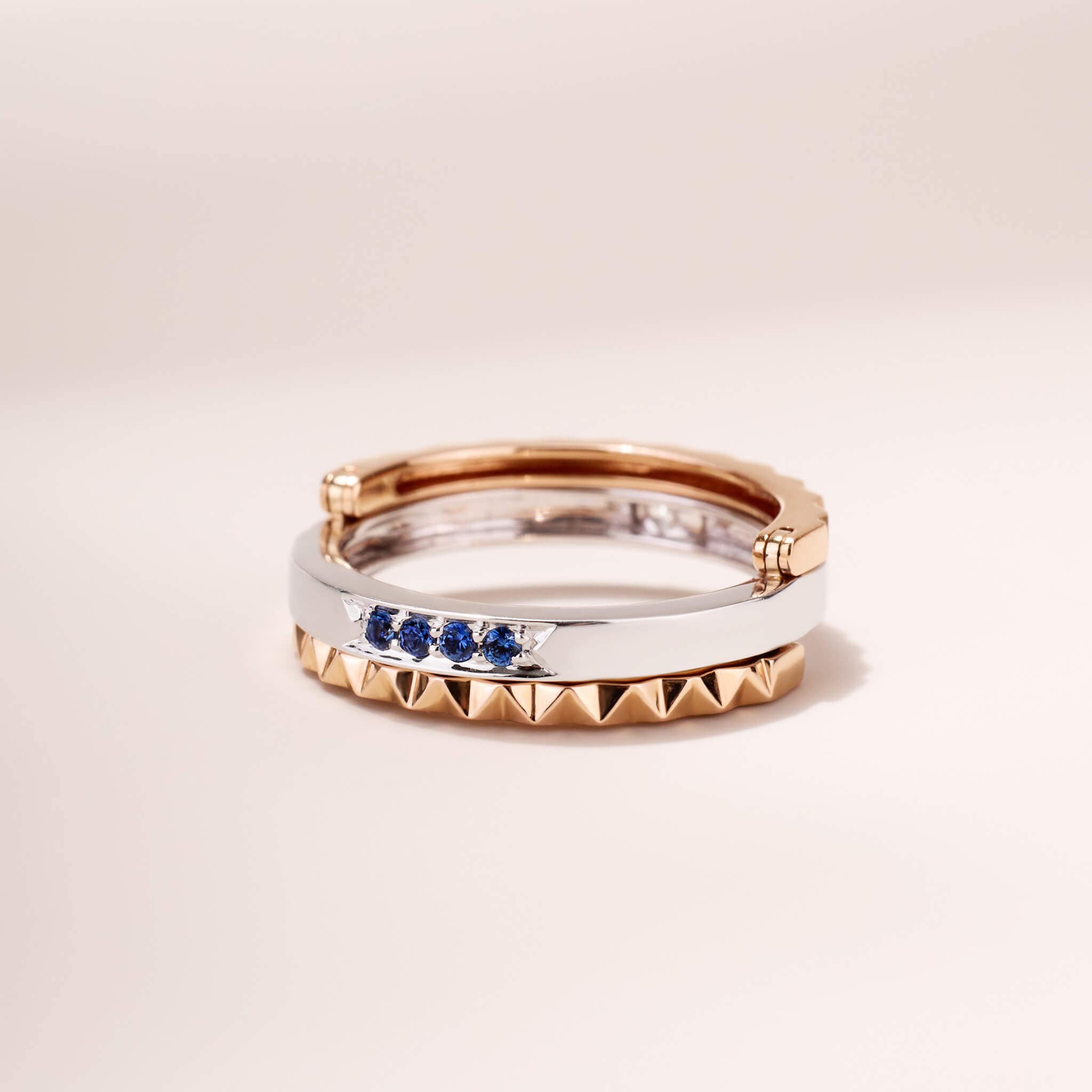 Two - Flips Diamond and Sapphire Ring（1 Rings with 6 Styles) - Jewelry And Store