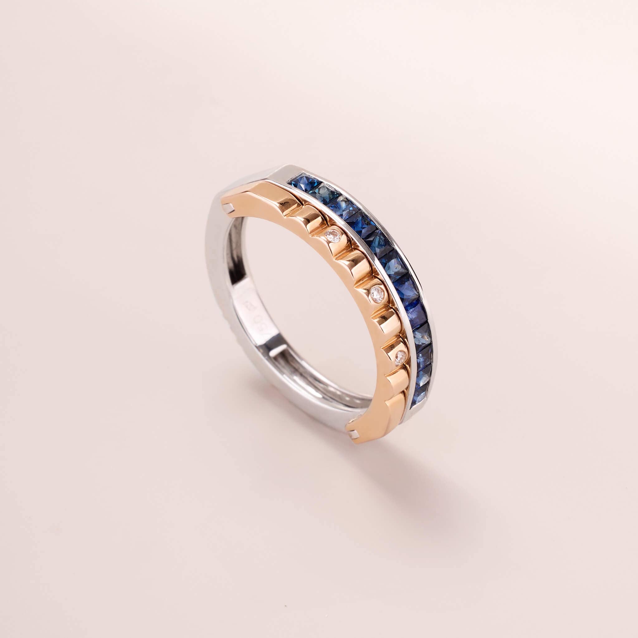 One - Flip Diamond and Sapphire Ring（1 Rings with 4 Styles) - Jewelry And Store