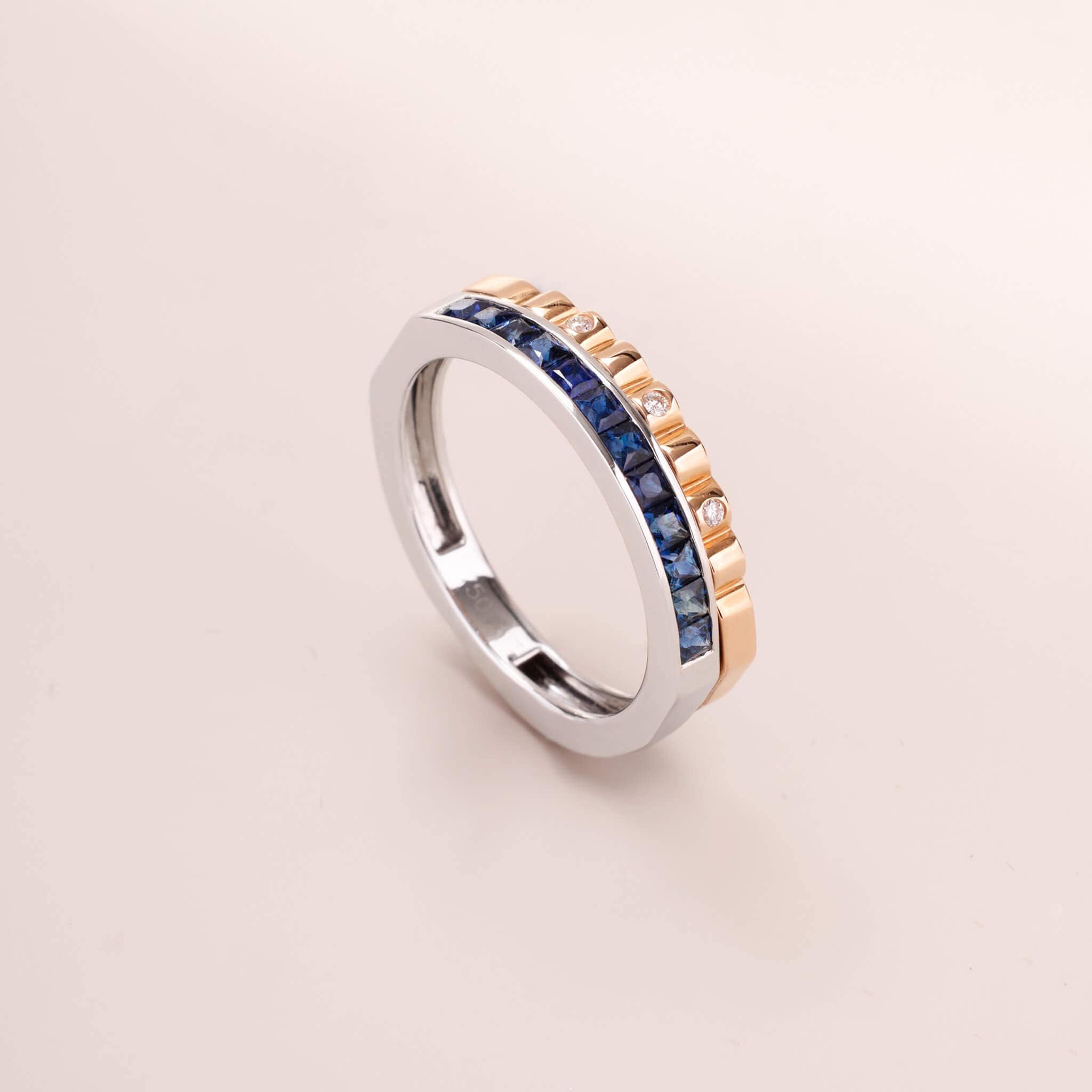 One - Flip Diamond and Sapphire Ring（1 Rings with 4 Styles) - Jewelry And Store