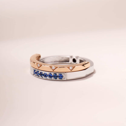 One-Flip Diamond and Sapphire Ring（1 Rings with 4 Styles)