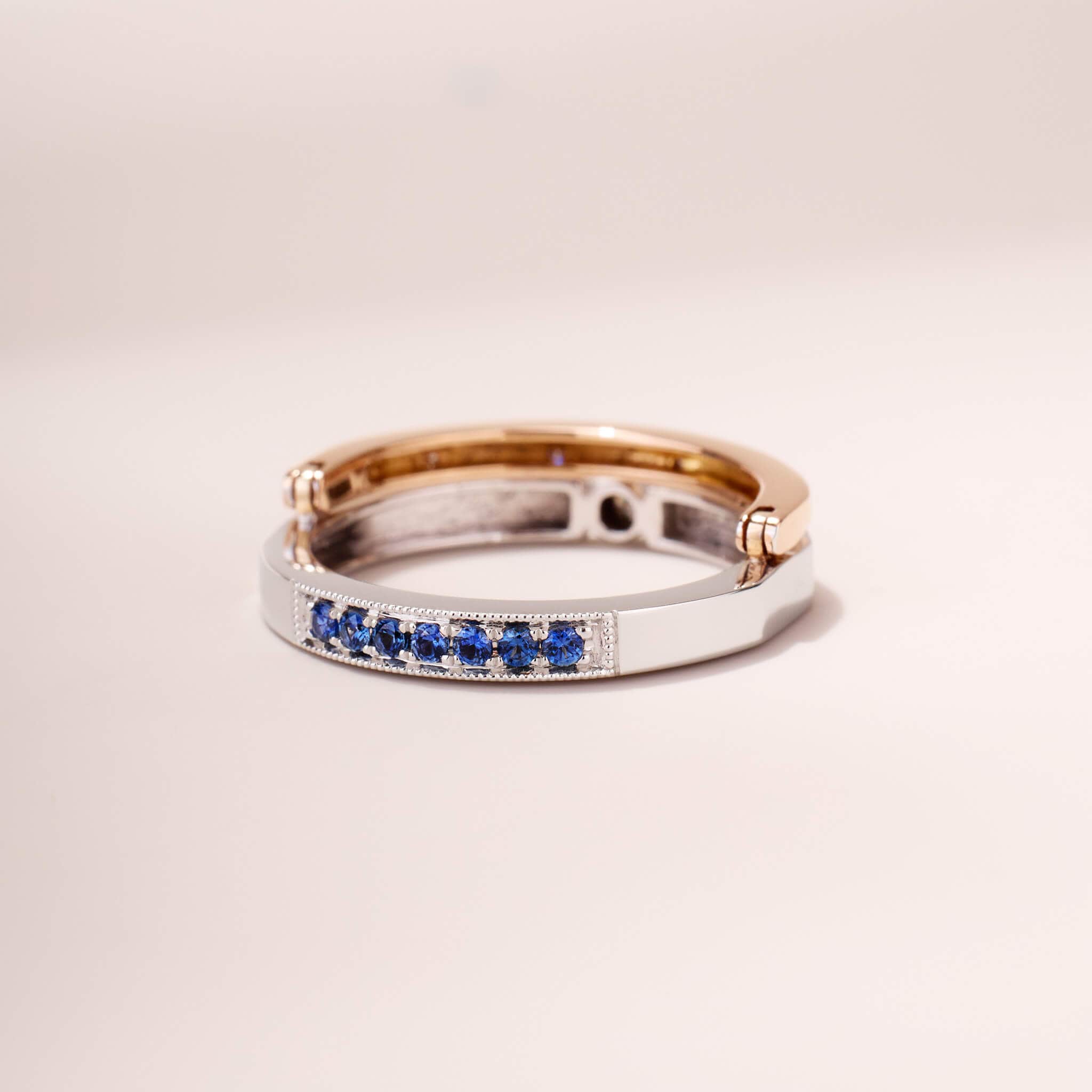 One-Flip Diamond and Sapphire Ring（1 Rings with 4 Styles)