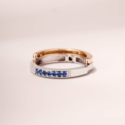 One-Flip Diamond and Sapphire Ring（1 Rings with 4 Styles)