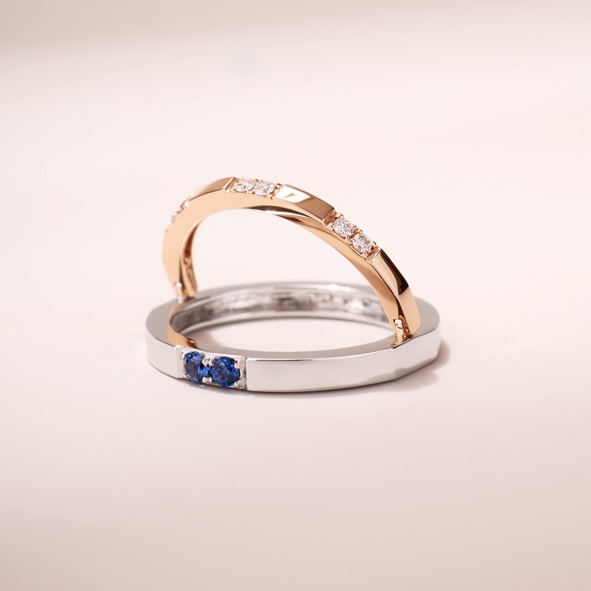 One - Flip Diamond and Sapphire Ring（1 Rings with 4 Styles) - Jewelry And Store