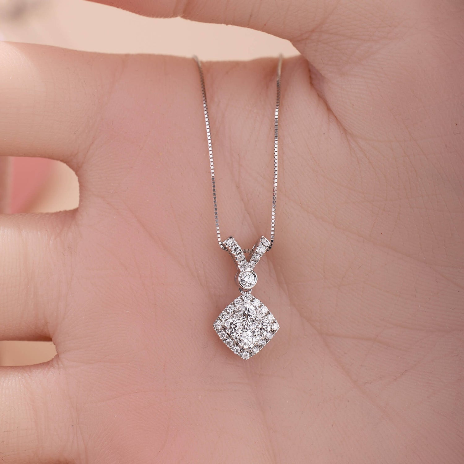 0.51 ct.tw. Natural Diamond Pendant in 14K Gold - Jewelry And Store