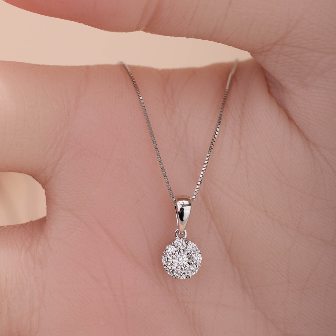 18K Gold Minimalist Natural Diamond Pendant - Jewelry And Store