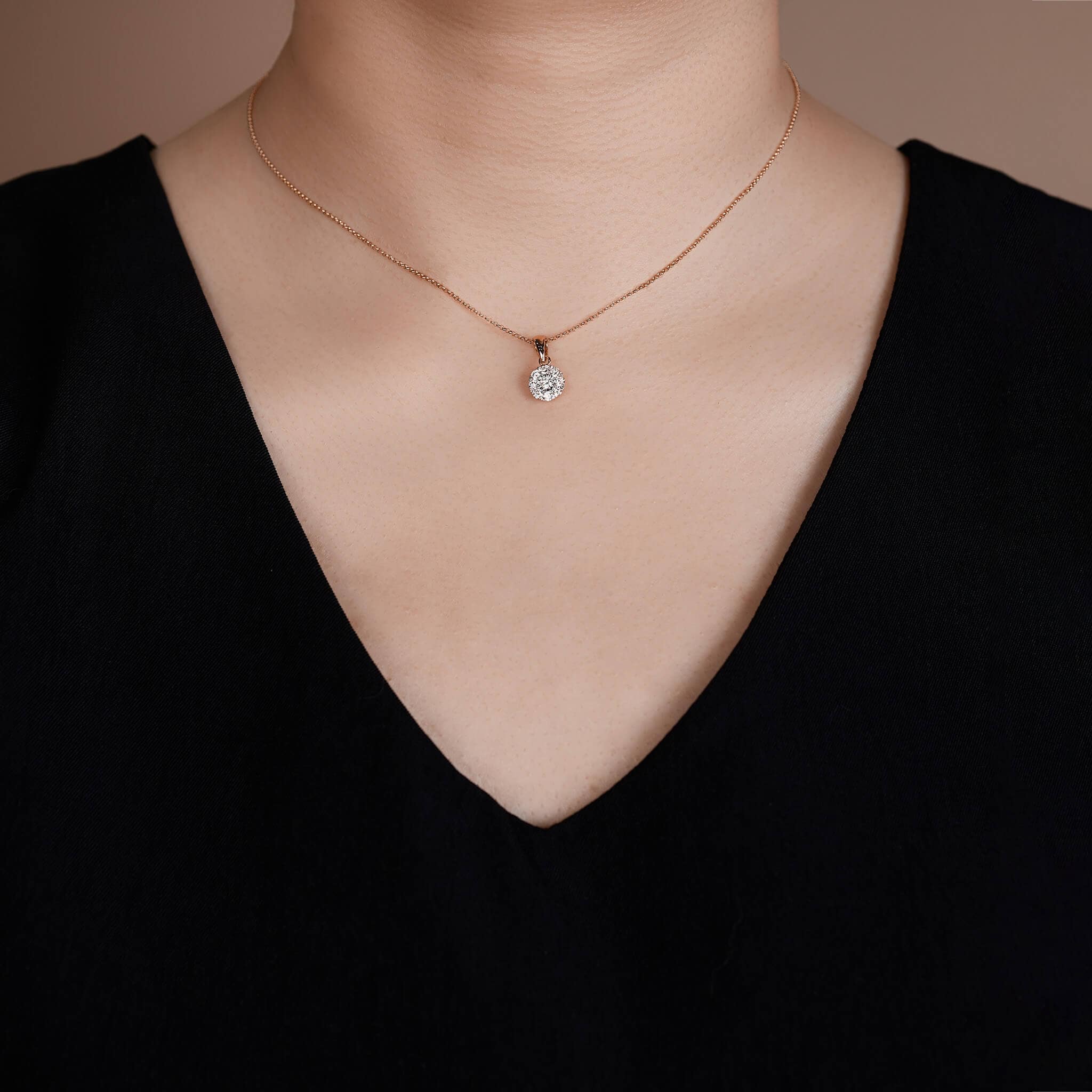 18K Gold Minimalist Natural Diamond Pendant - Jewelry And Store