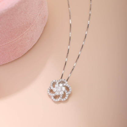 0.46 ct.tw. Natural Diamond Camelia Pendant in 14K Gold - Jewelry And Store