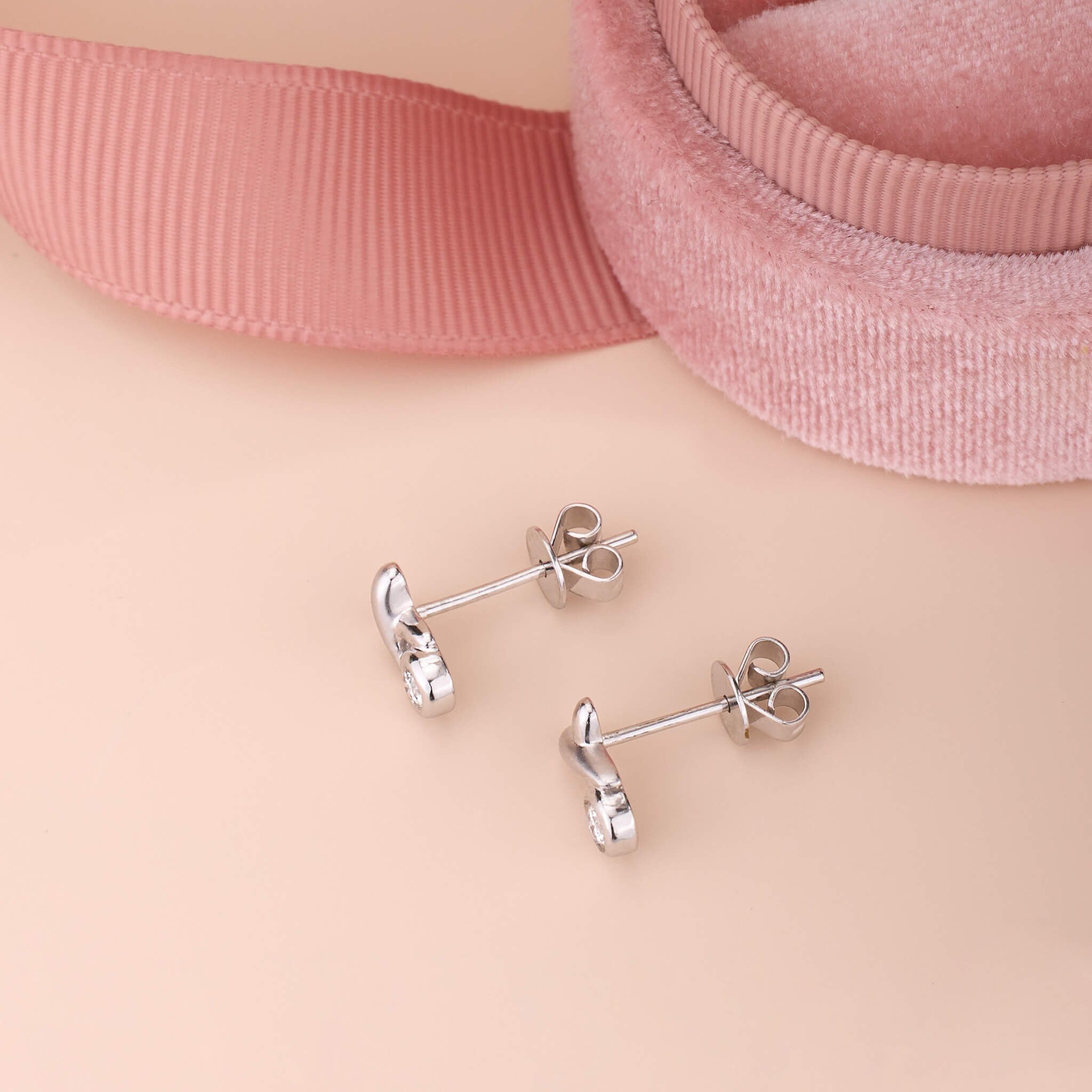 Platinum XOXO Natural Diamond Earrings - Jewelry And Store
