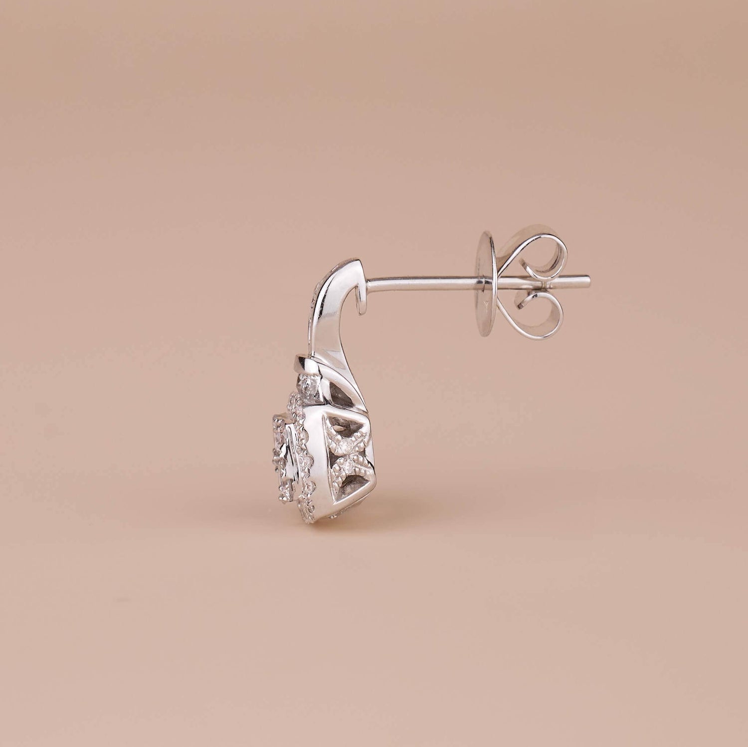 0.72 ct.tw. Diamond Square Cluster Earrings - Jewelry And Store