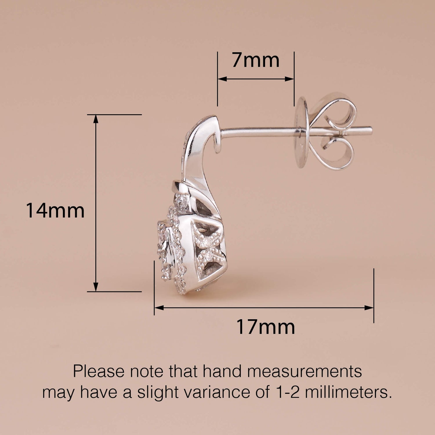 0.72 ct.tw. Diamond Square Cluster Earrings - Jewelry And Store