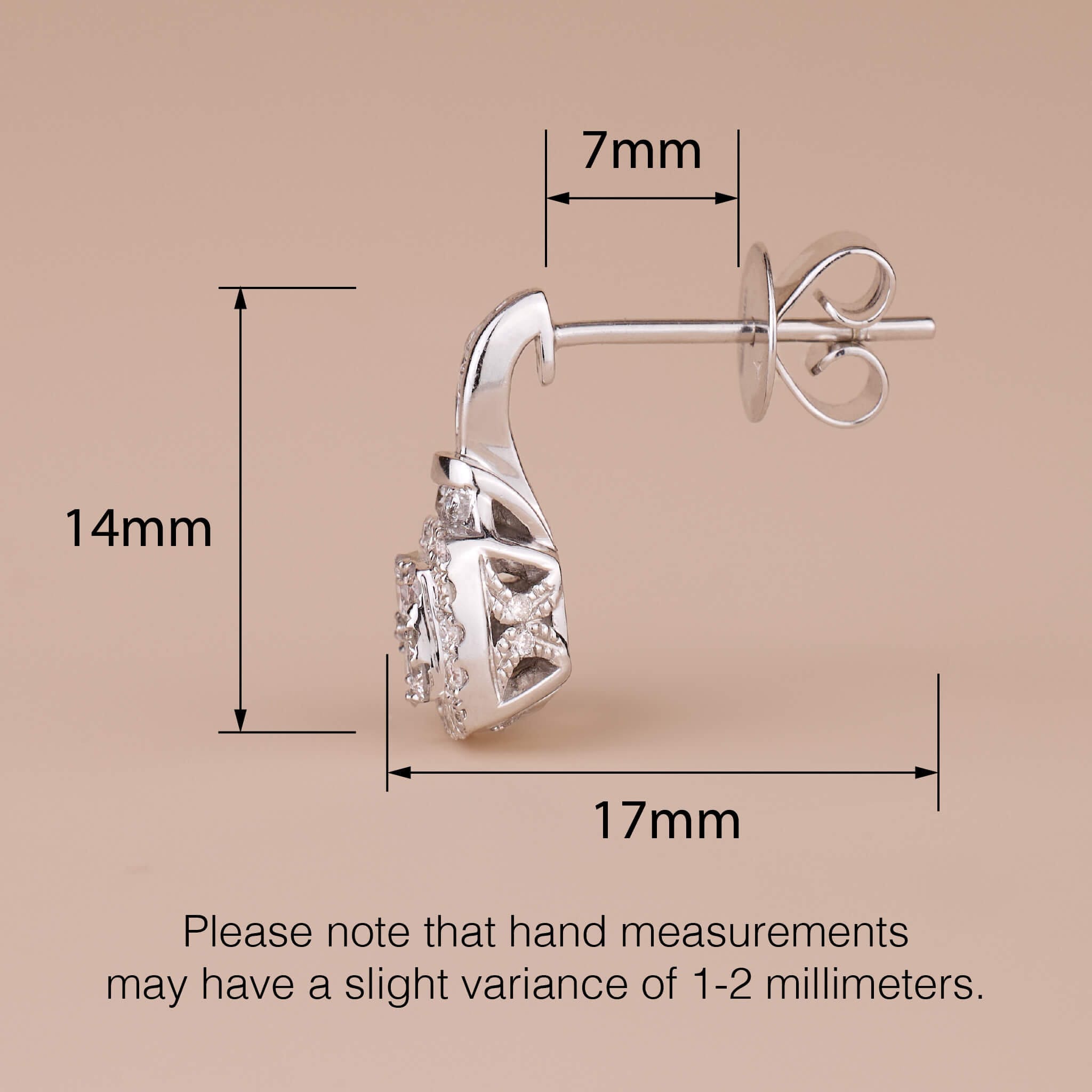 0.72 ct.tw. Diamond Square Cluster Earrings - Jewelry And Store