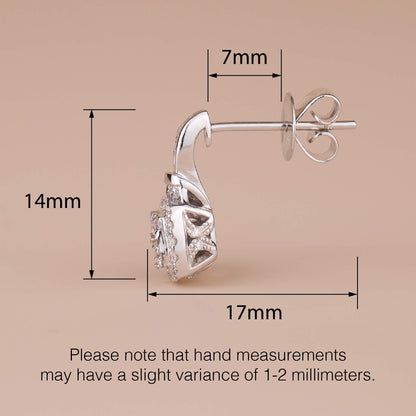 0.72 ct.tw. Diamond Square Cluster Earrings - Jewelry And Store
