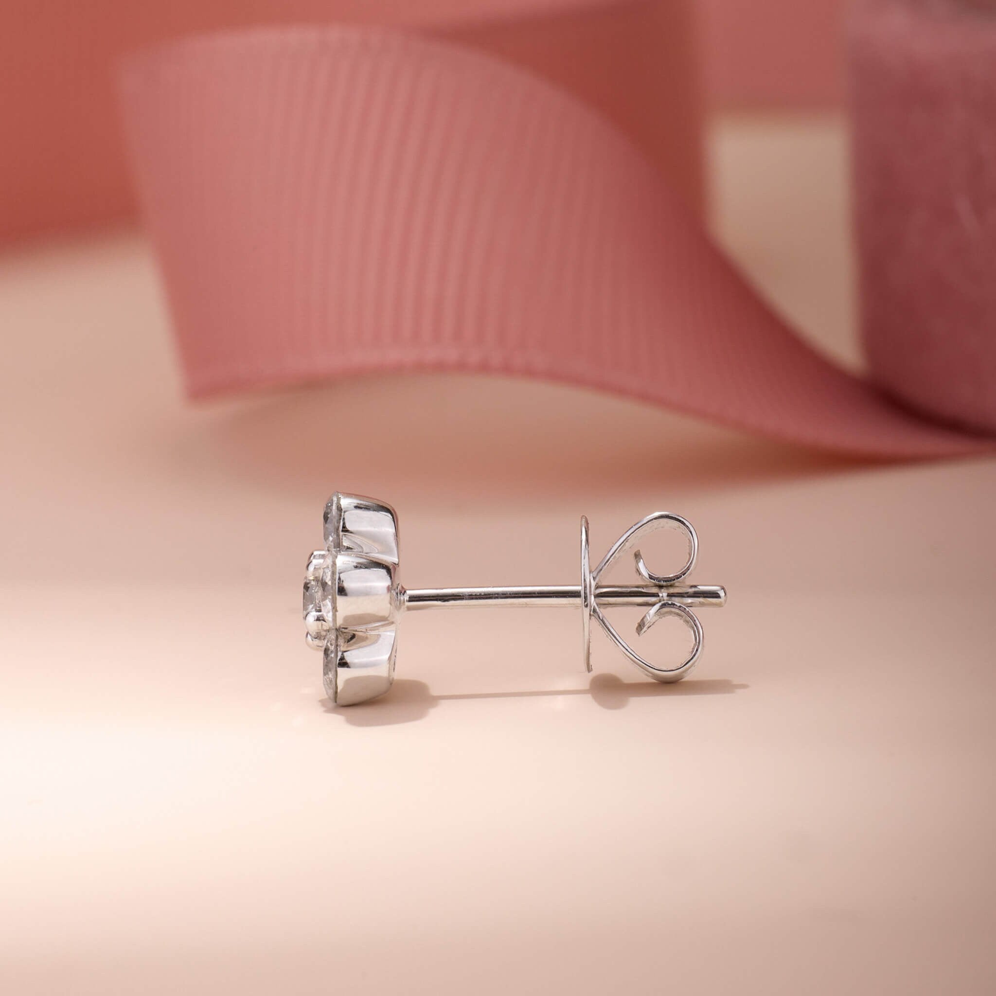 1.08ct.tw. Diamond Flower Stud Earrings - Jewelry And Store