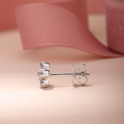 1.08ct.tw. Diamond Flower Stud Earrings - Jewelry And Store