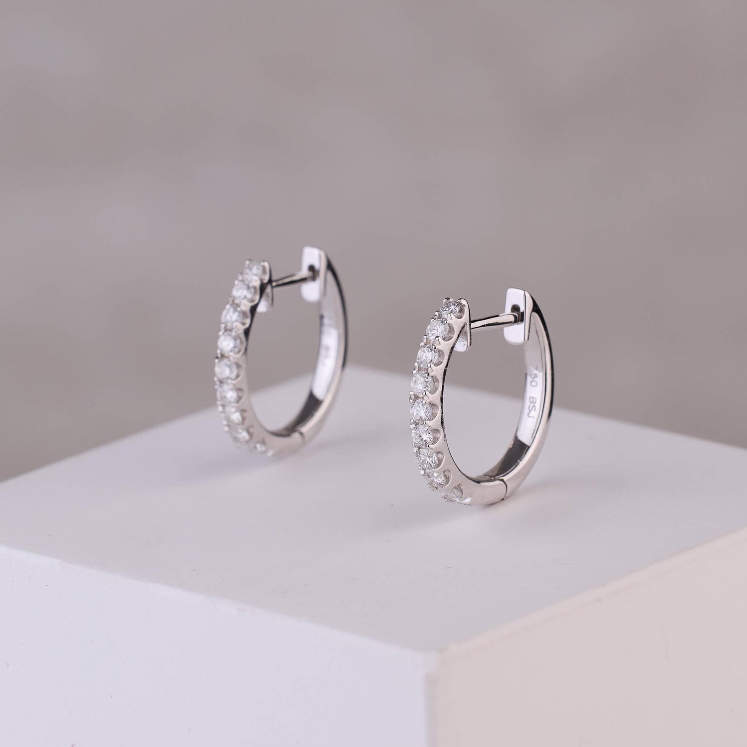 Classic Diamond Huggie Hoop Earrings - Jewelry And Store