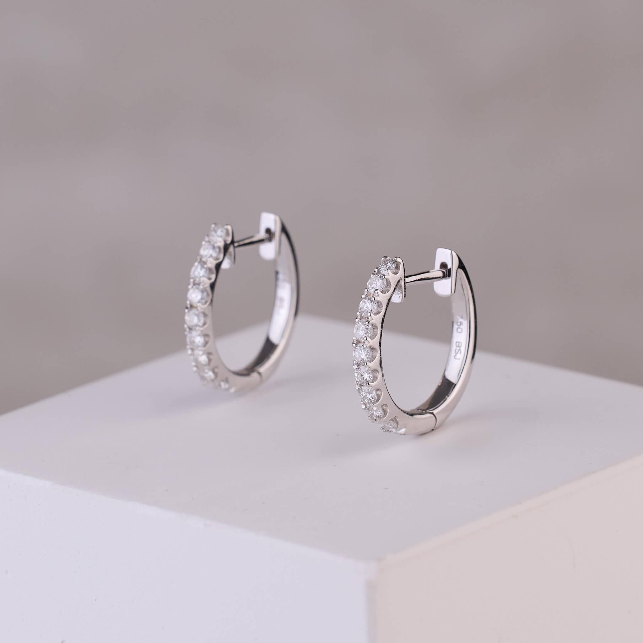 Classic Diamond Huggie Hoop Earrings - Jewelry And Store