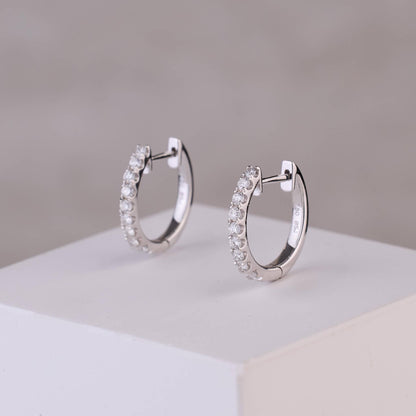 Classic Diamond Huggie Hoop Earrings - Jewelry And Store