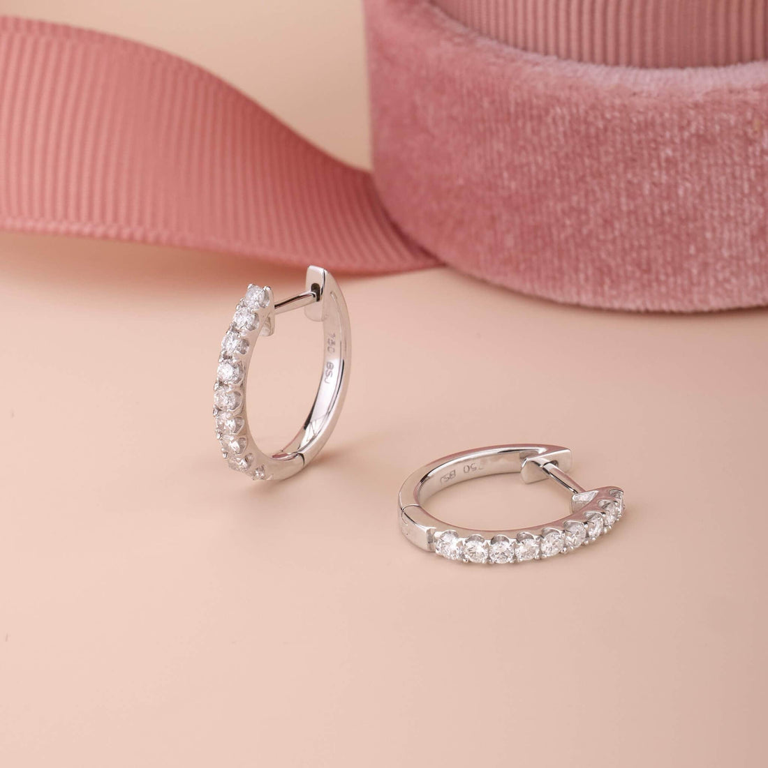 Classic Diamond Huggie Hoop Earrings - Jewelry And Store