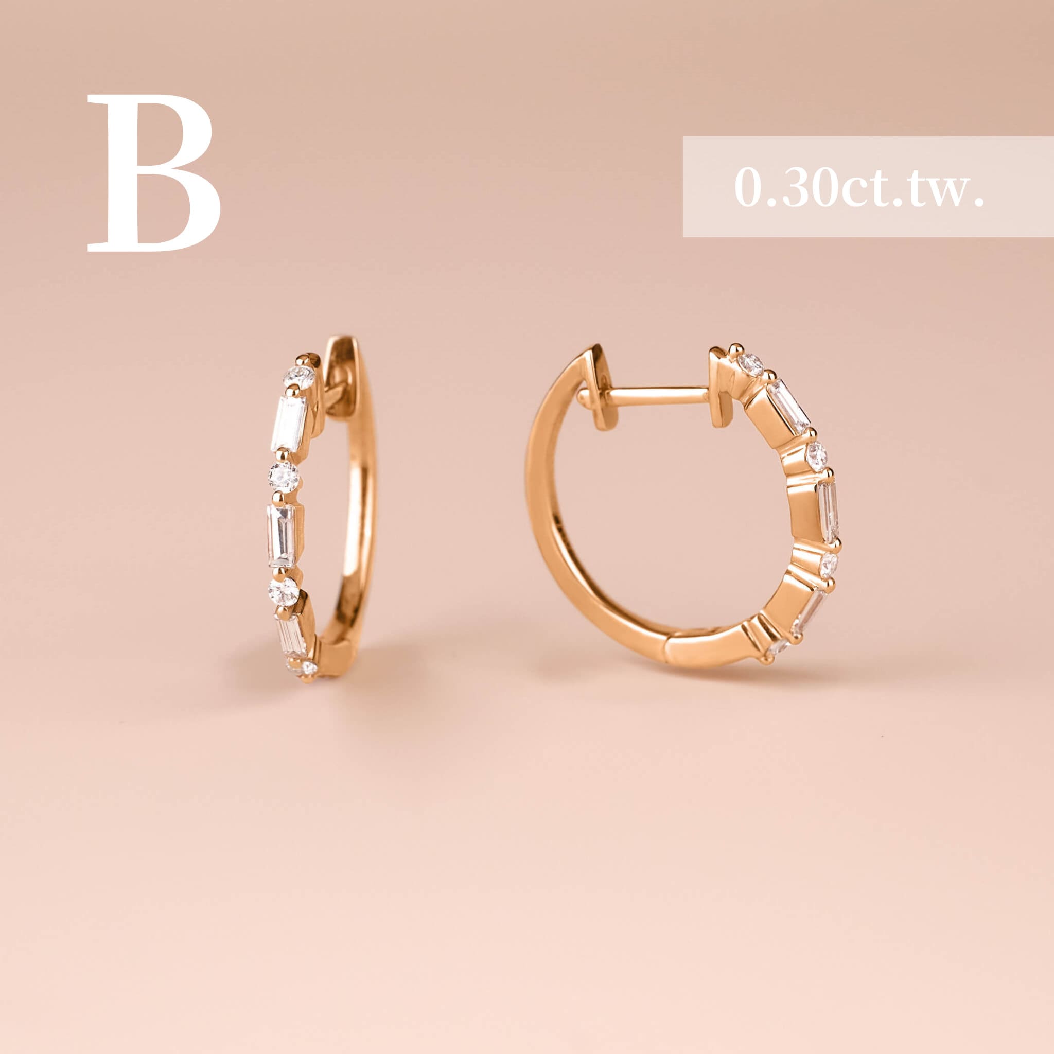 Classic Baugette Diamond Hoop Earrings - Jewelry And Store
