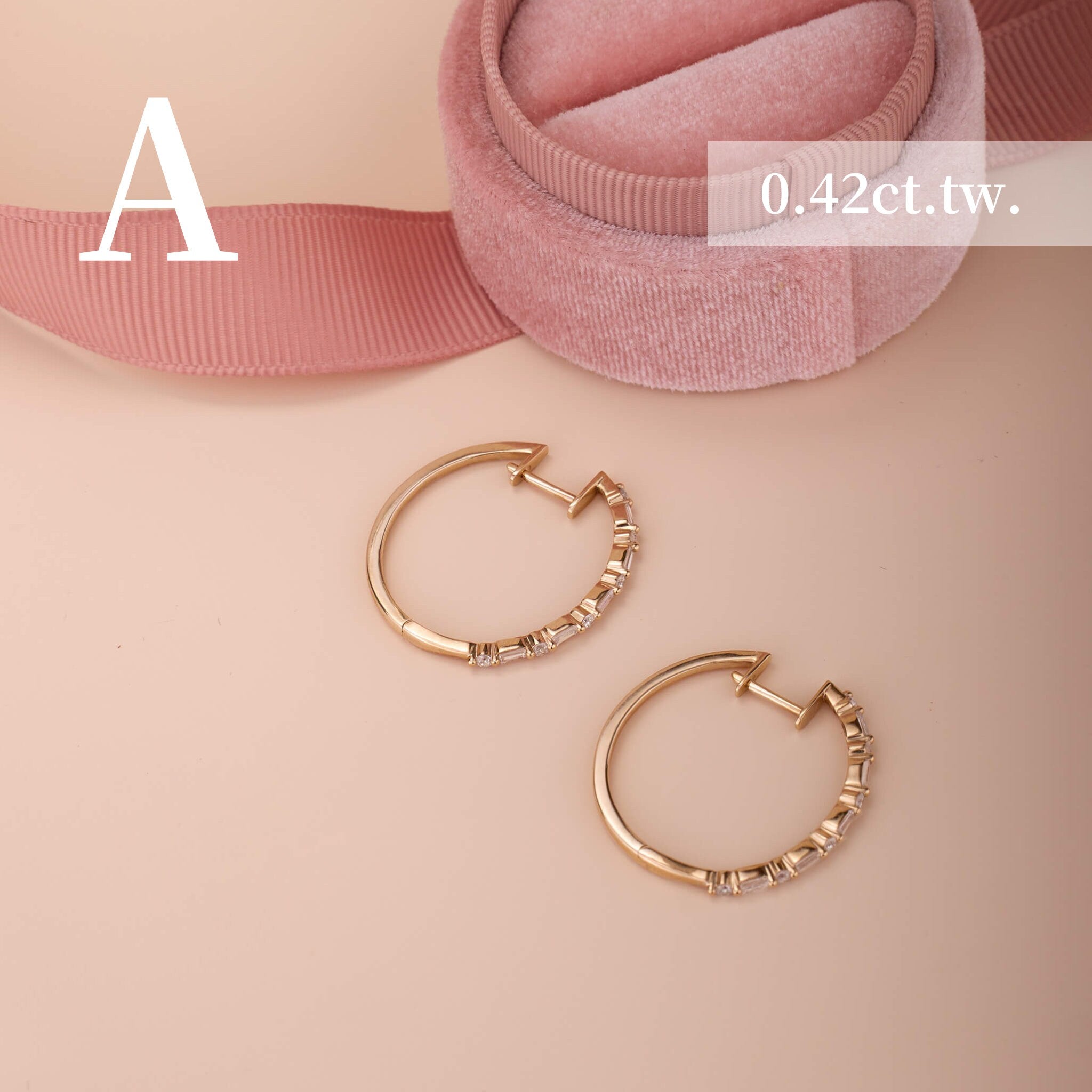 Classic Baugette Diamond Hoop Earrings - Jewelry And Store
