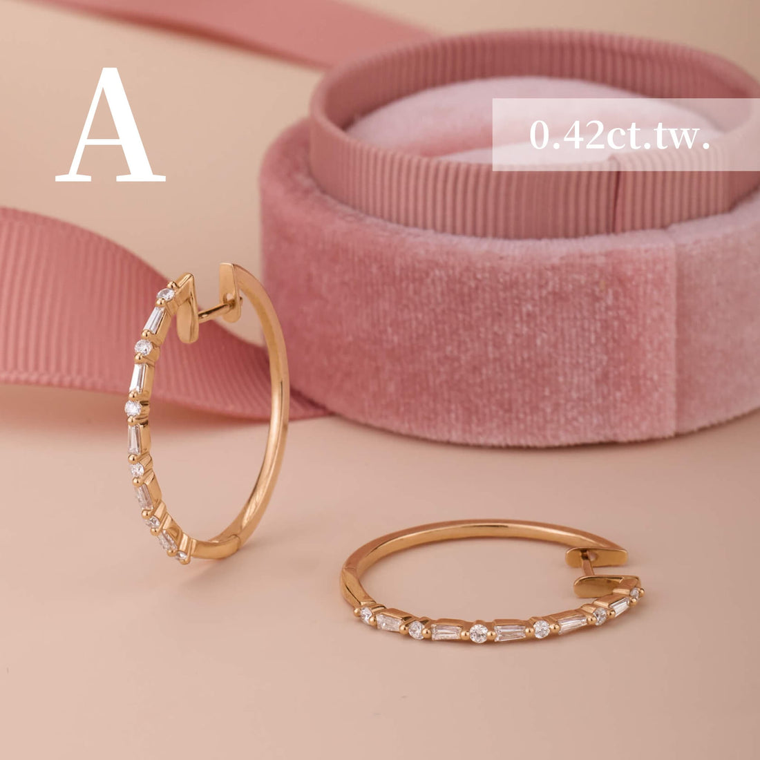 Classic Baugette Diamond Hoop Earrings - Jewelry And Store