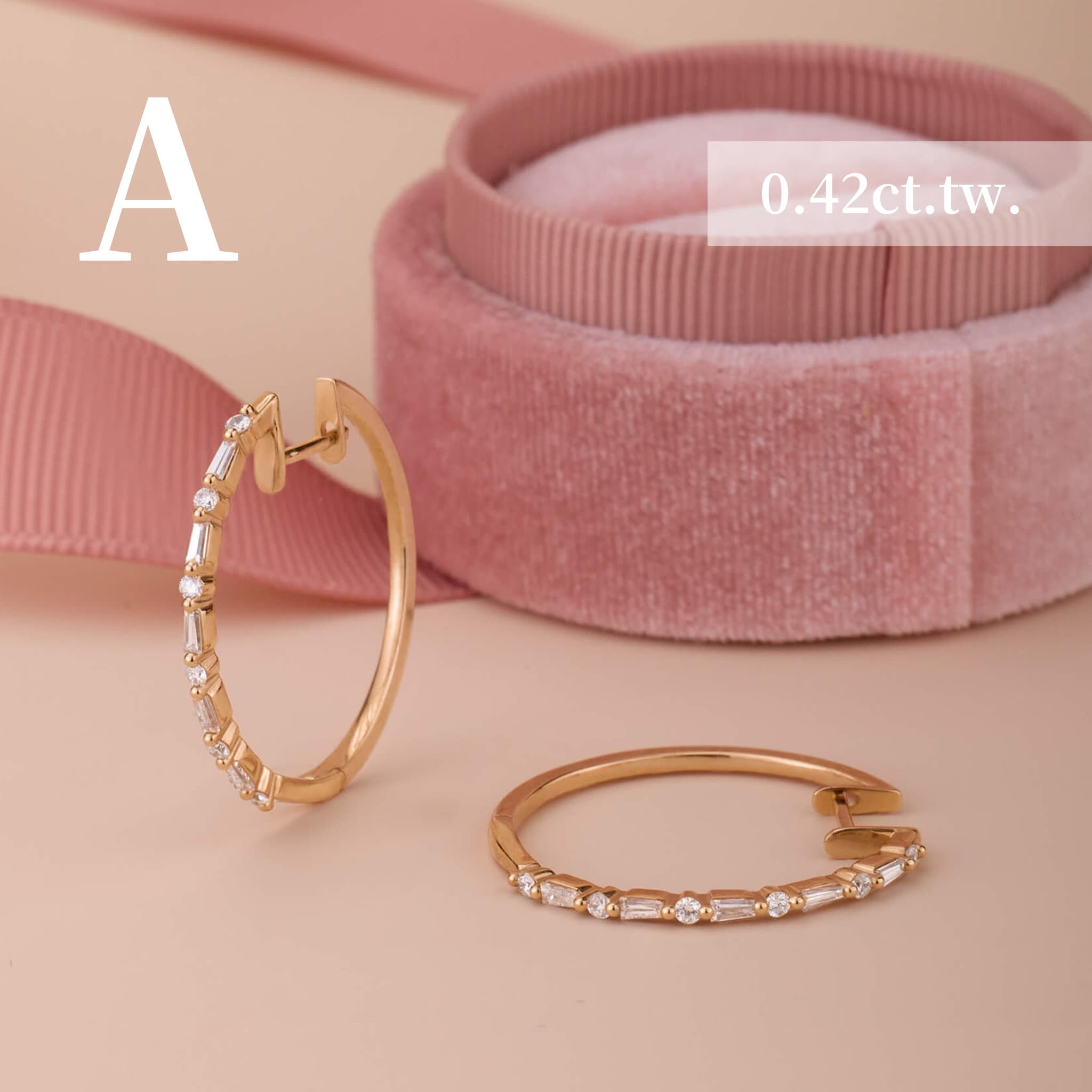 Classic Baugette Diamond Hoop Earrings - Jewelry And Store