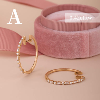 Classic Baugette Diamond Hoop Earrings - Jewelry And Store